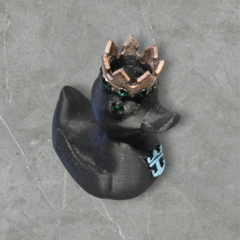 Black 3D Printed Cruise Duck with Crown
