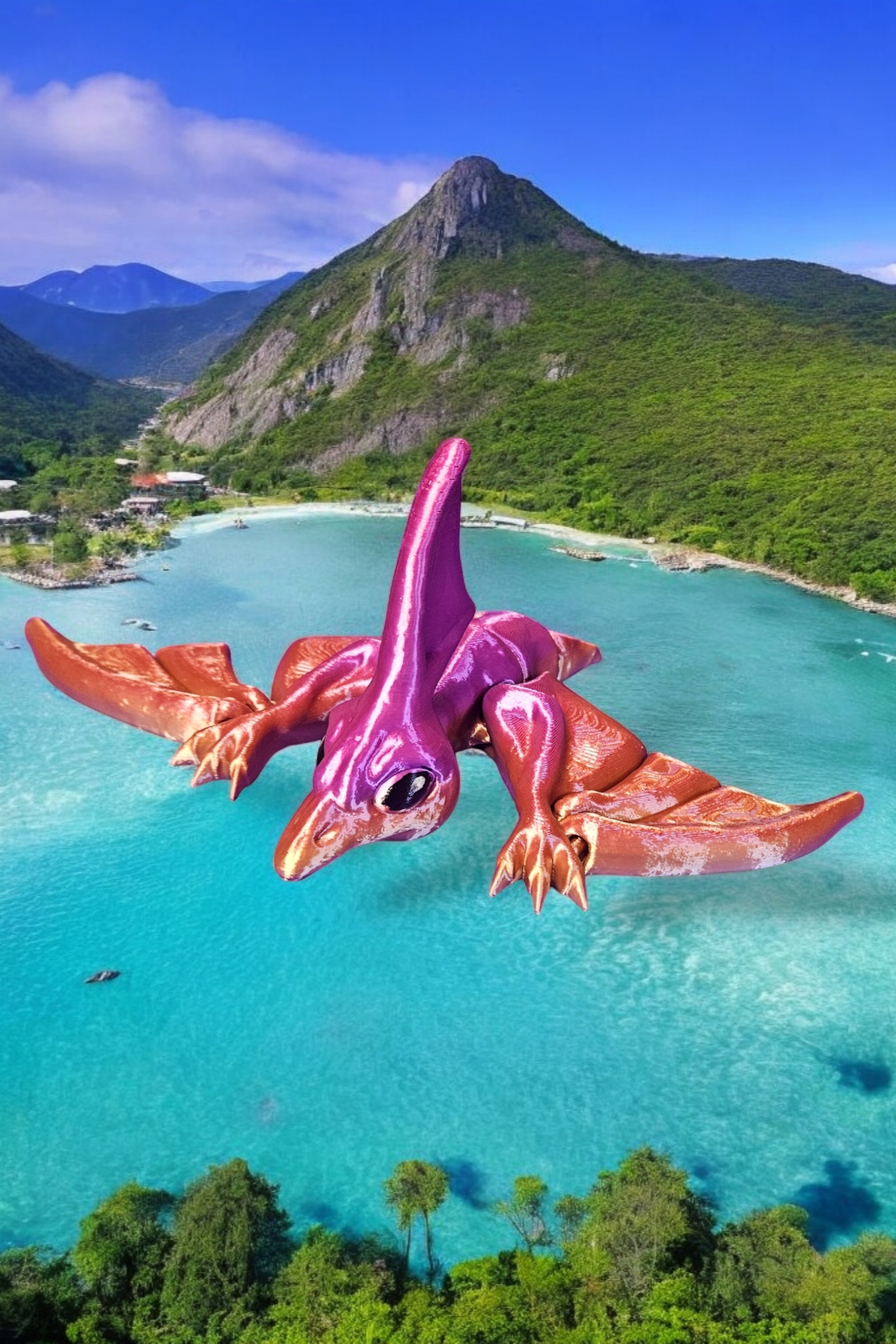 Colorful Nyctosaurus 3D Printed Mini