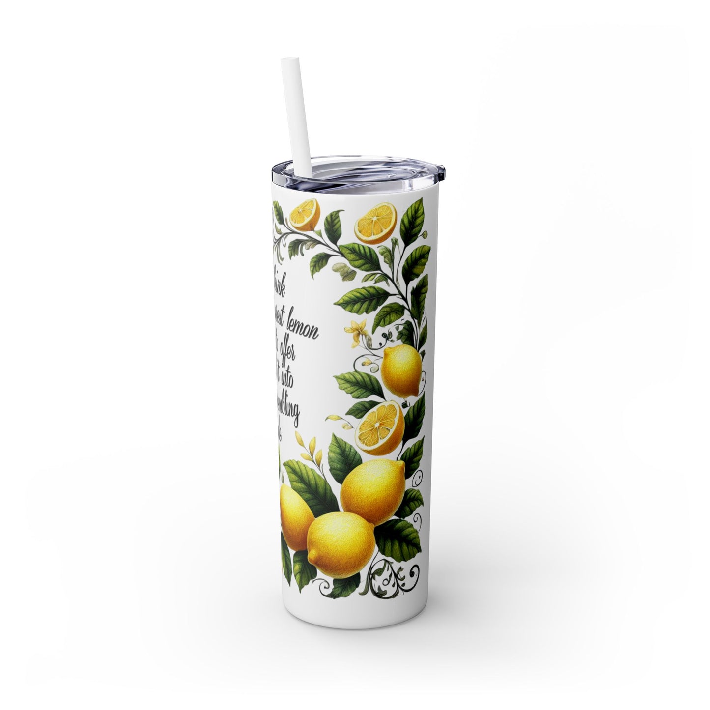 Sourest of Lemons Tumbler with Straw, 20oz