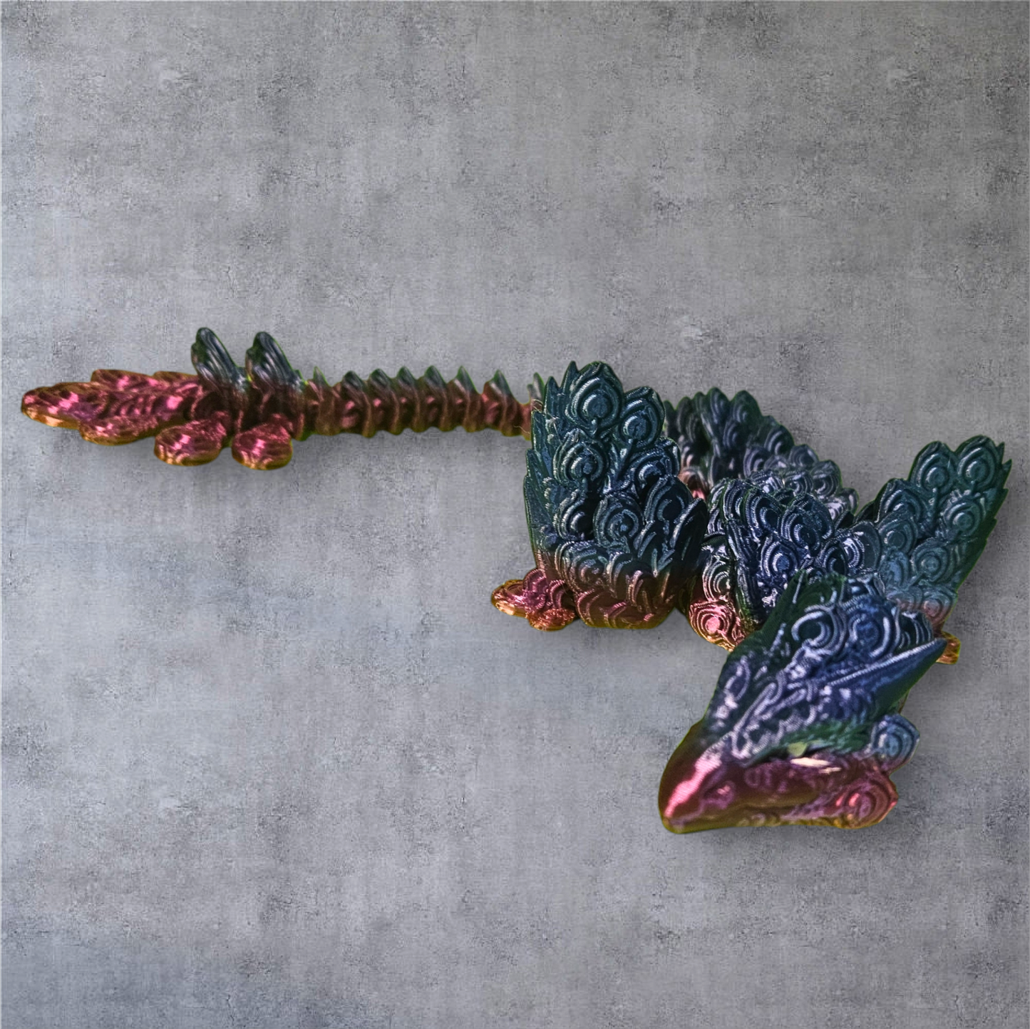 Multicolor 3D Printed Peacock Dragon