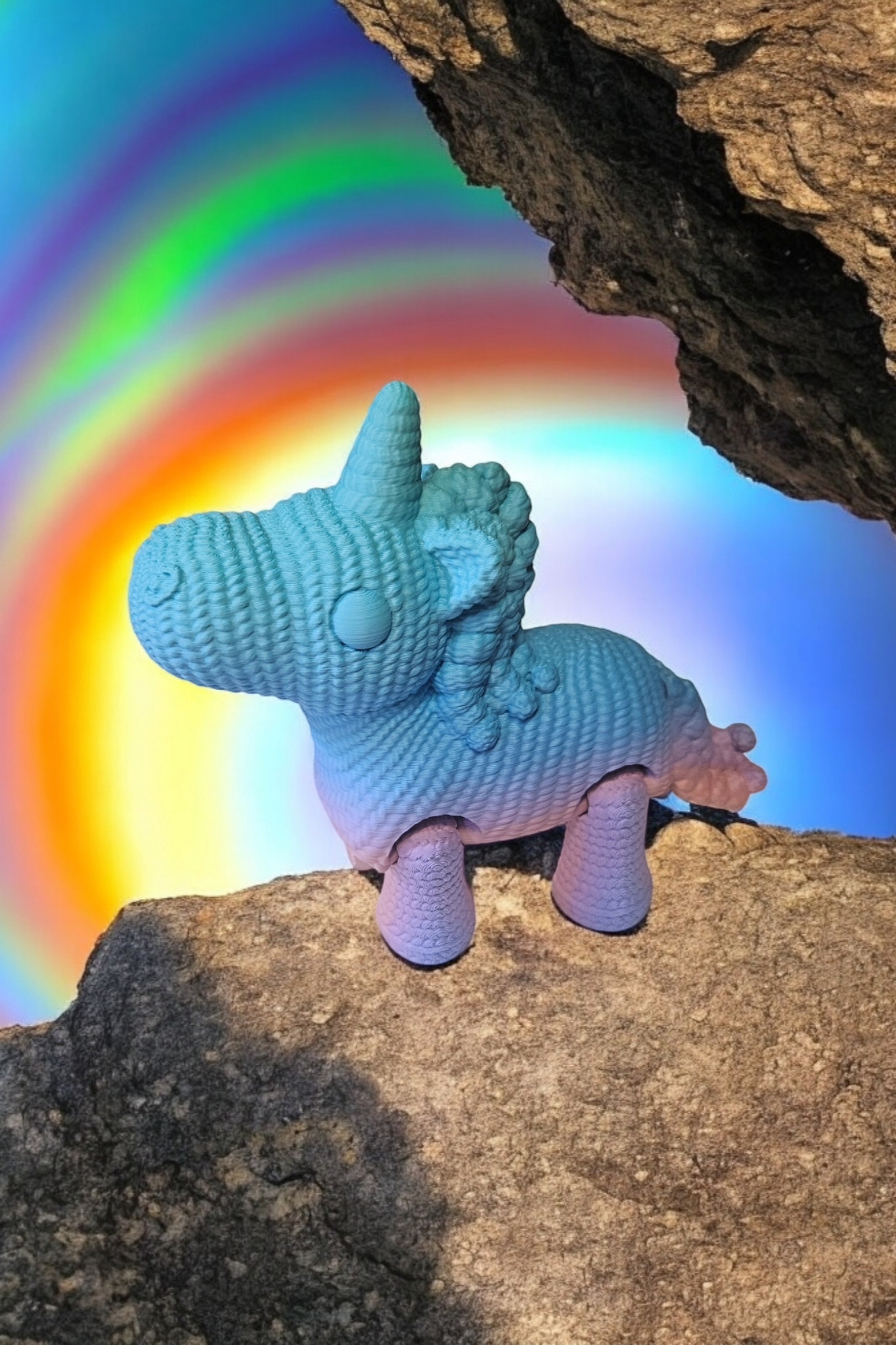 Crochet Style Pastel Rainbow Unicorn