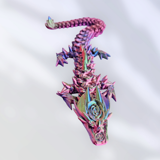 Color Change Rose Dragon 3D Print (Red/Blue/Green)