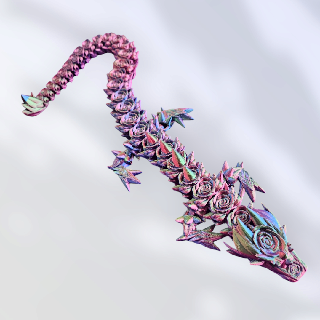 Color Change Rose Dragon 3D Print (Red/Blue/Green)